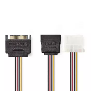 Nedis CCGP73555VA015 vidinis maitinimo kabelis 0.15 m SATA 15 kontaktų Molex