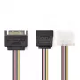 Nedis CCGP73555VA015 vidinis maitinimo kabelis 0.15 m SATA 15 kontaktų Molex