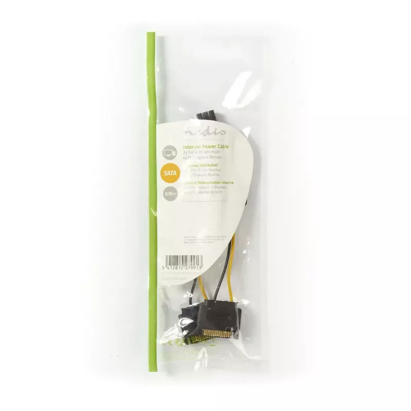 Vidinis maitinimo kabelis Nedis CCGP74205VA015 0,15 m 2 x SATA 15 kontaktų PCI-E 6 kontaktų