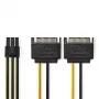 Vidinis maitinimo kabelis Nedis CCGP74205VA015 0,15 m 2 x SATA 15 kontaktų PCI-E 6 kontaktų