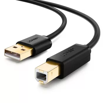 USB 2.0 laidas UGREEN 10350 — USB A į USB B, 1,5 m, paauksuoti kontaktai, juodas