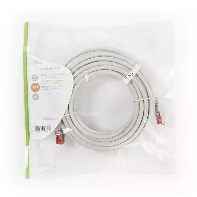 Tinklo laidas Nedis CCGP85221GY75 7,5 m Cat6 SF/UTP