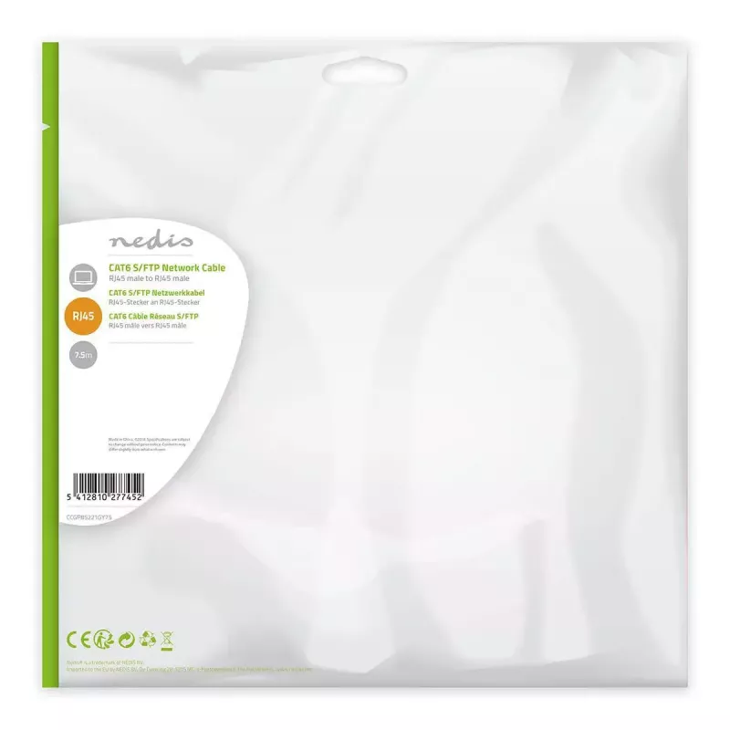 Tinklo laidas Nedis CCGP85221GY75 7,5 m Cat6 SF/UTP