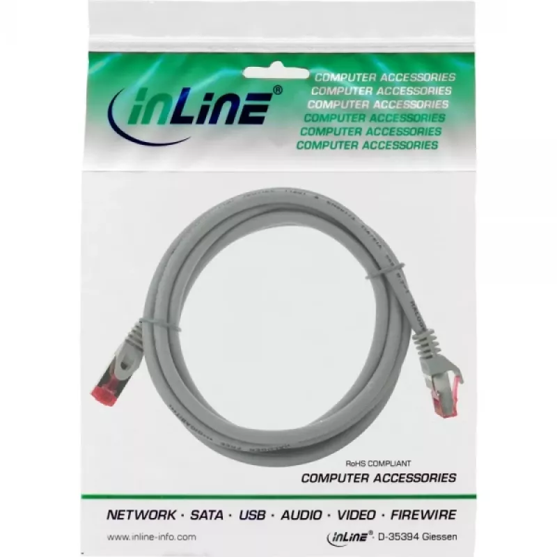 InLine Patch kabelis S/FTP PiMF Cat.6 250MHz varinis halogeninis laisvas pilkas 3m