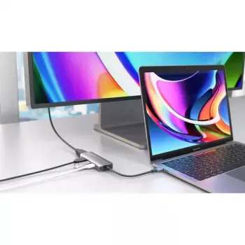 Dokavimo stotelė nešiojamam kompiuteriui Targus HYPER HD41-GL, USB 2.0 Type-C, juoda/pilka