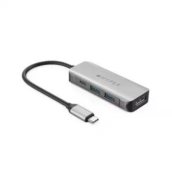 Dokavimo stotelė nešiojamam kompiuteriui Targus HYPER HD41-GL, USB 2.0 Type-C, juoda/pilka