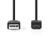 Nedis USB 2.0 laidas 3 m USB A – Micro-USB B juodas