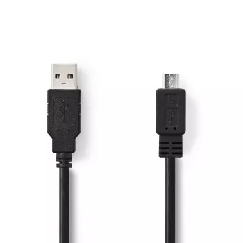 Nedis USB 2.0 laidas 3 m USB A – Micro-USB B juodas