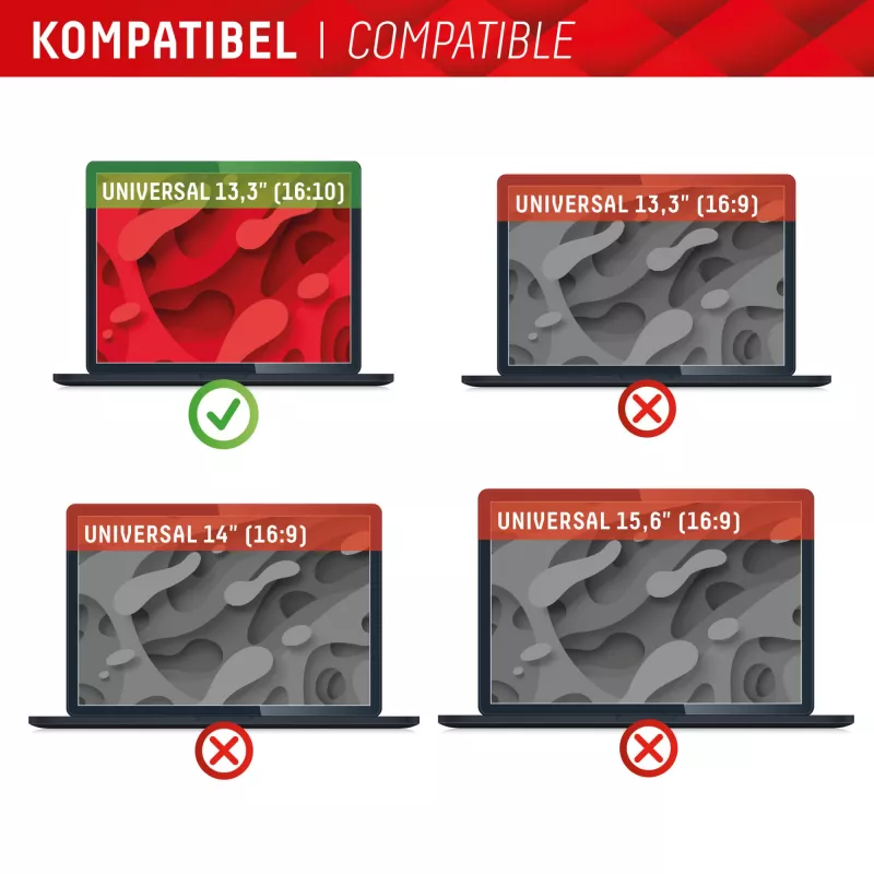 Displex PRIVACY SAFE magnetinis dvipusis privatumo filtras 13,3 col. (16:10) nešiojamam kompiuteriui, be rėmelio, matinis/blizgus, 5H