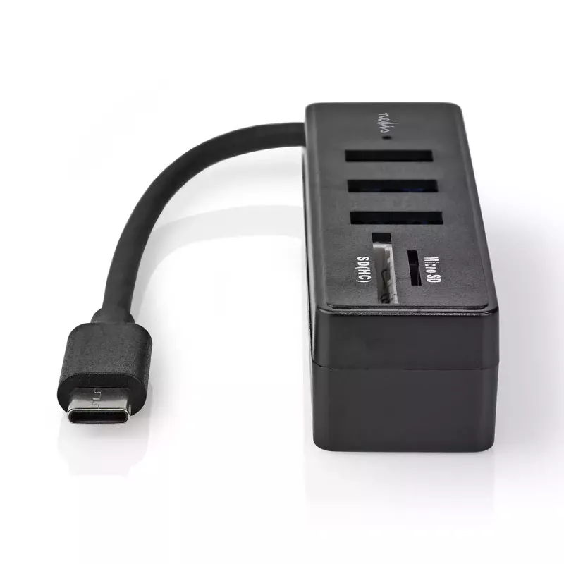 USB-C stotelė Nedis CCGB64250BK01, laidinė, USB Type-C, juoda, 5 Gbit/s