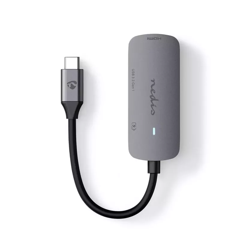 USB šakotuvas Nedis CCGB64230GY01 Type-C 5000 Mbit/s pilka
