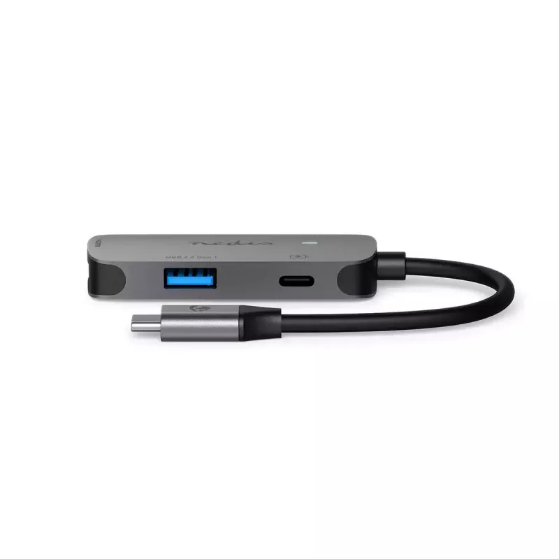 USB šakotuvas Nedis CCGB64230GY01 Type-C 5000 Mbit/s pilka