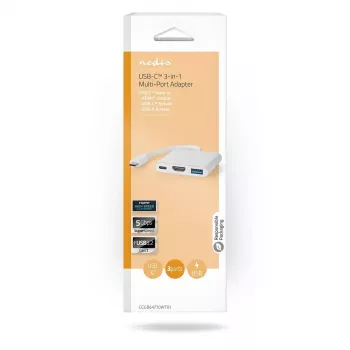 Nešiojamojo kompiuterio stotelė Nedis CCGB64770WT01 USB-C laidinė 7,5W