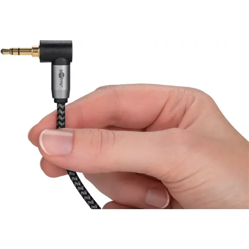 Garso laidas Goobay (WENTRONIC) 3,5 mm TRS – 3,5 mm TRS, 3 m, varis, auksuoti kontaktai, magnetinis ekranavimas