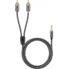 Garso laidas WENTRONIC Goobay 65289 – 3 m, 3,5 mm lizdas į 2×RCA kištuką, variniai laidininkai, paauksuoti kontaktai