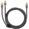 Audio kabelis WENTRONIC Goobay 65300 — 2 m, 2×RCA (kištukas) į RCA (kištukas), varinis, paauksuoti kontaktai, magnetinis ekranavimas