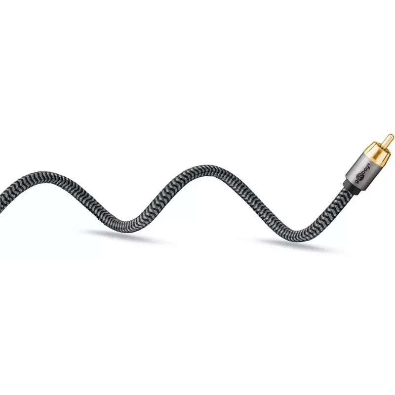Audio kabelis WENTRONIC Goobay 65300 — 2 m, 2×RCA (kištukas) į RCA (kištukas), varinis, paauksuoti kontaktai, magnetinis ekranavimas