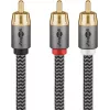 Audio kabelis WENTRONIC Goobay 65300 — 2 m, 2×RCA (kištukas) į RCA (kištukas), varinis, paauksuoti kontaktai, magnetinis ekranavimas