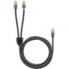 Audio kabelis WENTRONIC Goobay 65300 — 2 m, 2×RCA (kištukas) į RCA (kištukas), varinis, paauksuoti kontaktai, magnetinis ekranavimas