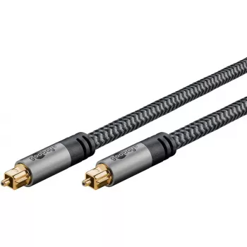 Optinis garso kabelis Goobay (WENTRONIC) 65306 — 3 m TOSLINK vyriškas į vyrišką, varis, auksuoti kontaktai, juodas/sidabrinis