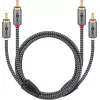 Garso kabelis WENTRONIC Goobay 65294 – 2×RCA kištukas į 2×RCA kištuką, 3 m, varis, paauksuoti kontaktai, magnetinis ekranavimas