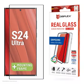 Displex ekrano apsauginis stiklas + dėklas Samsung Galaxy S24 Ultra, Eco montavimo rėmelis, pilnas uždengimas