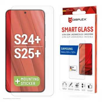 Displex Smart Glass (9H) Samsung Galaxy S24+/S25+ apsauginis stiklas su EASY-ON® lipdukais