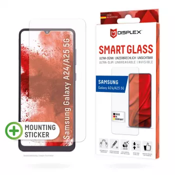 Displex Smart Glass (9H) Samsung Galaxy A24/A25 5G apsauginis stiklas su montavimo lipduku, nedūžtantis