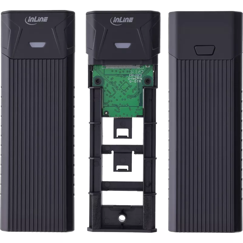 InLine USB3.2 Gen.2 USB-C korpusas M.2 SSD (PCIe NVMe ir SATA)