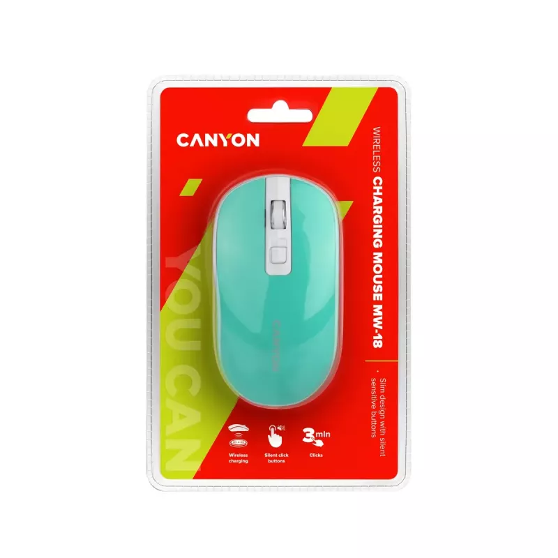 Belaidė optinė pelė Canyon CNS-CMSW18A RF, žalia/balta