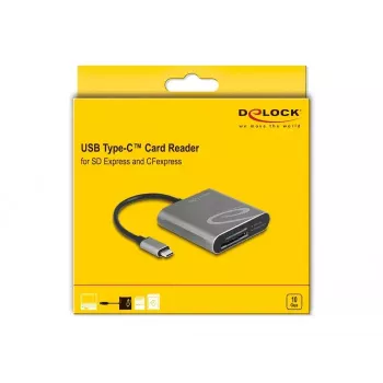 Card Reader DeLOCK 91000 USB 3.2 Gen 2 Type-C Pilka CFexpress SD