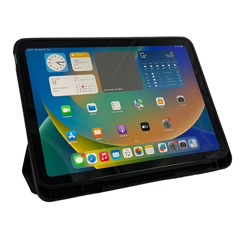 Folio Slim Case Hurtel DEQSTER iPad 10,9 colio (10 kartos) – TPU/PU dėklas, 3 stovo padėtys, 244 g
