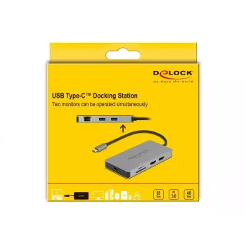 DeLOCK USB-C Dock 4K Dual HDMI MST USB 3.2 SD LAN PD 3.0
