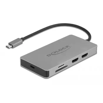 DeLOCK USB-C Dock 4K Dual HDMI MST USB 3.2 SD LAN PD 3.0