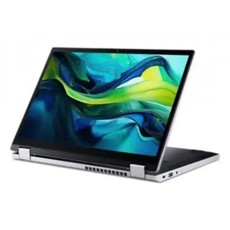 Konvertuojamas nešiojamas kompiuteris Acer Aspire Go Spin 14 AGSP14-31PT-36R6 — 14 colių WUXGA liečiamasis, Intel Core 3 N355 1.9 GHz, 16 GB LPDDR5, 512 GB SSD, Windows 11 Home, sidabrinis