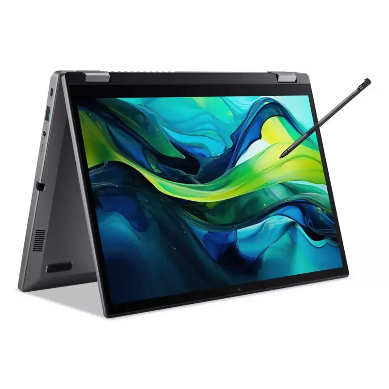 Konvertuojamas nešiojamas kompiuteris Acer Aspire Spin 14 ASP14-52MTN-75Q5 — Intel Core Ultra 7 155U, 14 colių WUXGA jutiklinis, 16 GB LPDDR5x, 1 TB SSD, Wi‑Fi 6, Windows 11 Home, pilka