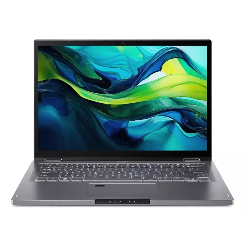 Konvertuojamas nešiojamas kompiuteris Acer Aspire Spin 14 ASP14-52MTN-75Q5 — Intel Core Ultra 7 155U, 14 colių WUXGA jutiklinis, 16 GB LPDDR5x, 1 TB SSD, Wi‑Fi 6, Windows 11 Home, pilka