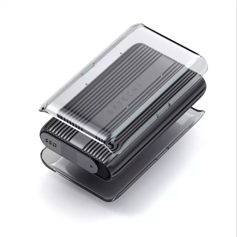Satechi USB4 NVMe SSD Pro išorinis SSD dėklas 4 TB 40 Gbit/s pilkas permatomas