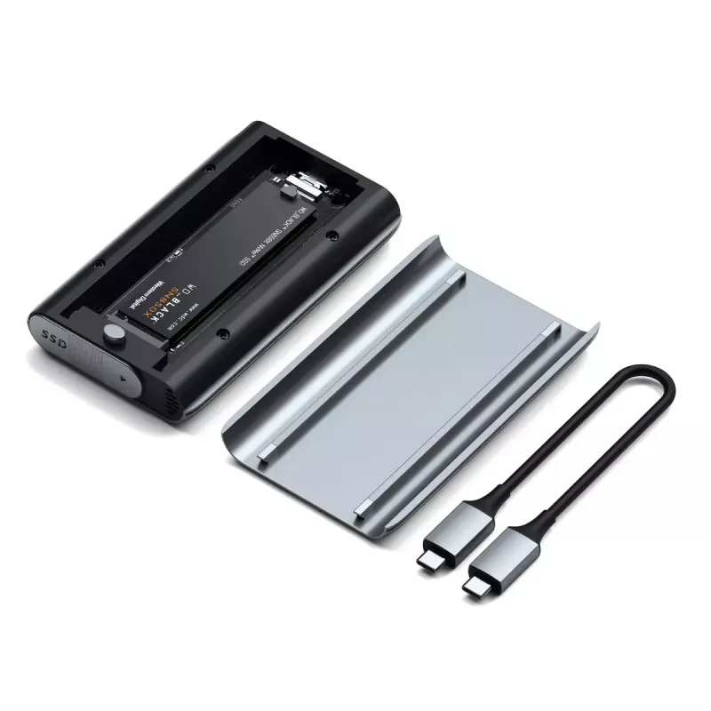 Satechi USB4 NVMe SSD Pro išorinis SSD dėklas 4 TB 40 Gbit/s pilkas permatomas