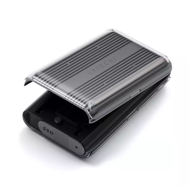 Satechi USB4 NVMe SSD Pro išorinis SSD dėklas 4 TB 40 Gbit/s pilkas permatomas