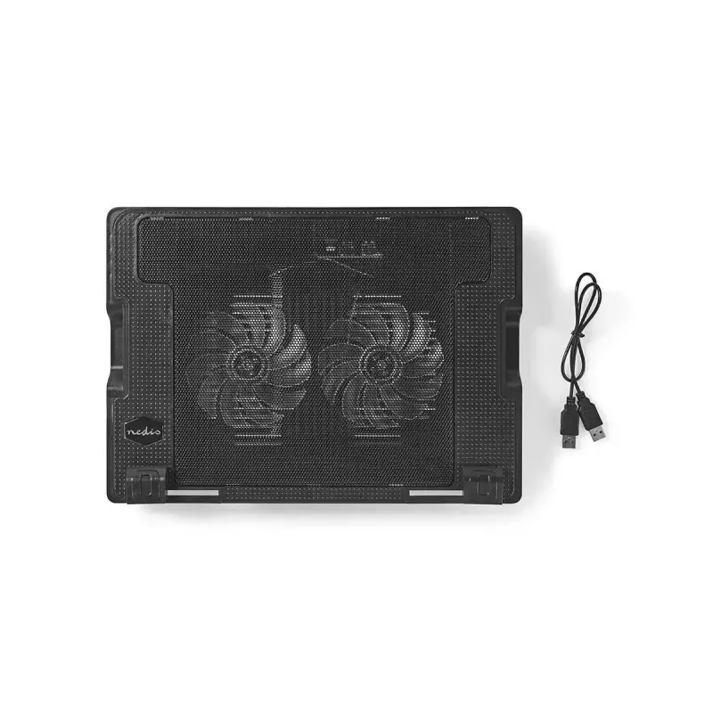 Nešiojamojo kompiuterio aušinimo padėklas Nedis NBCR200BK 2 ventiliatoriai 14 cm Juodas