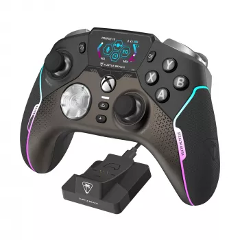 Turtle Beach Stealth Ultra belaidis aukštos kokybės žaidimų valdiklis su greito įkrovimo stotele, reguliuojamais trigeriais ir komandų ekranu. Oficialiai licencijuotas Xbox Series X|S, Xbox One ir PC