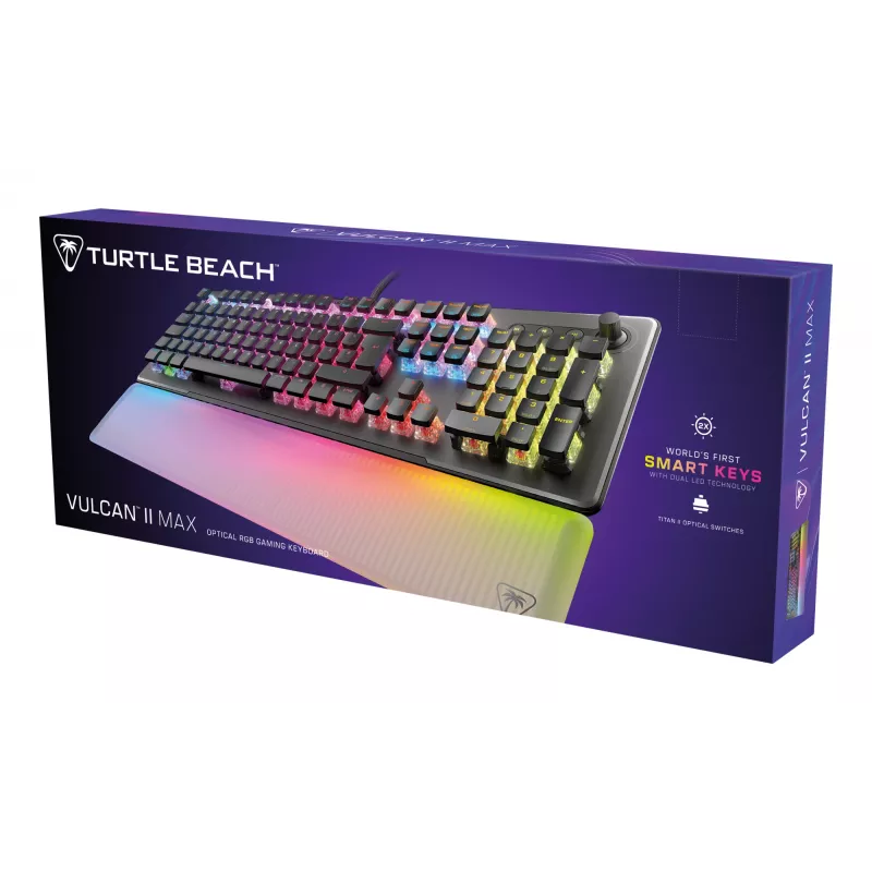 Turtle Beach Vulcan II Max žaidimų klaviatūra, optomechaninė, USB, QWERTZ, juoda