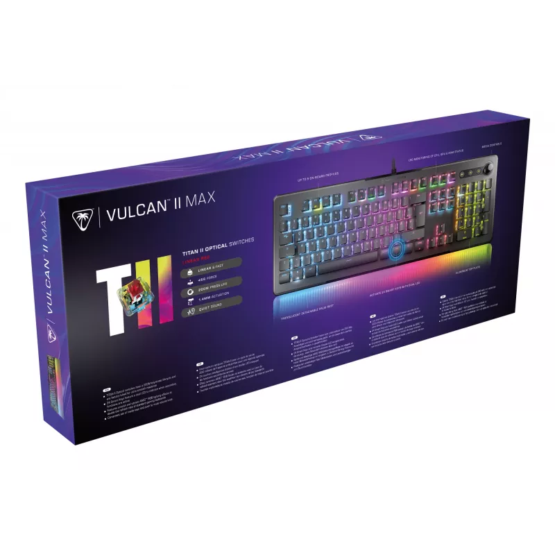 Turtle Beach Vulcan II Max žaidimų klaviatūra, optomechaninė, USB, QWERTZ, juoda