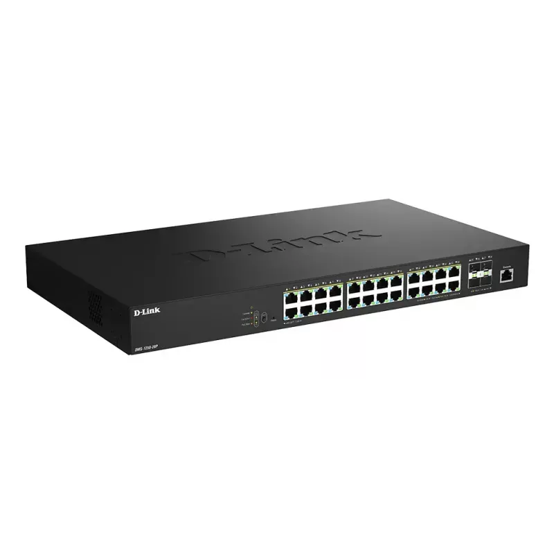 D-Link DMS-1250-28P/E 28 prievadų 2.5G Multi-Gigabit PoE++ valdomas tinklo jungiklis su 4 x 10G SFP+ prievadais