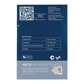 ARCTIC TP-3 Premium Performance šiluminė pagalvėlė 120 x 20 mm, 0,5 mm