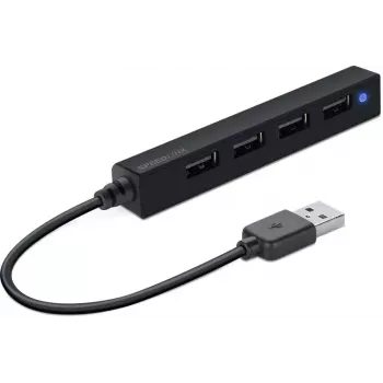 USB šakotuvas SPEEDLINK SNAPPY SLIM 480 Mbit/s juodas