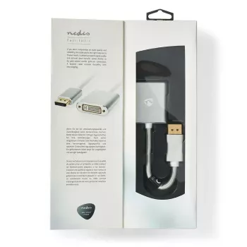 Nedis CCTB37250AL02 vaizdo kabelio adapteris 0,2 m DisplayPort į DVI-D sidabrinis