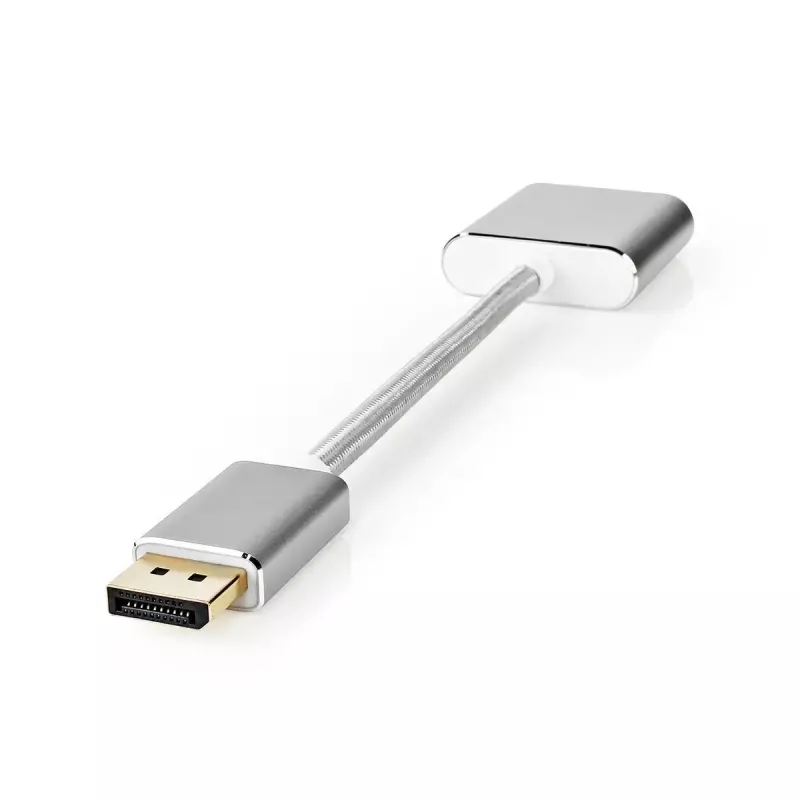 Nedis CCTB37250AL02 vaizdo kabelio adapteris 0,2 m DisplayPort į DVI-D sidabrinis