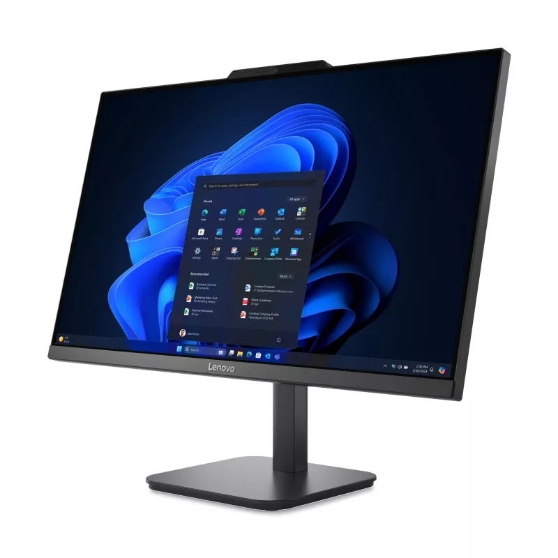 Lenovo V100 All-in-One kompiuteris 23,8 colio Full HD IPS ekranas, Intel N100, 8 GB RAM, 256 GB SSD, Windows 11 Pro, juodas